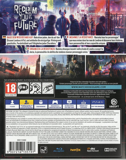 Watch Dogs Legion - PlayStation 4 Rückseite