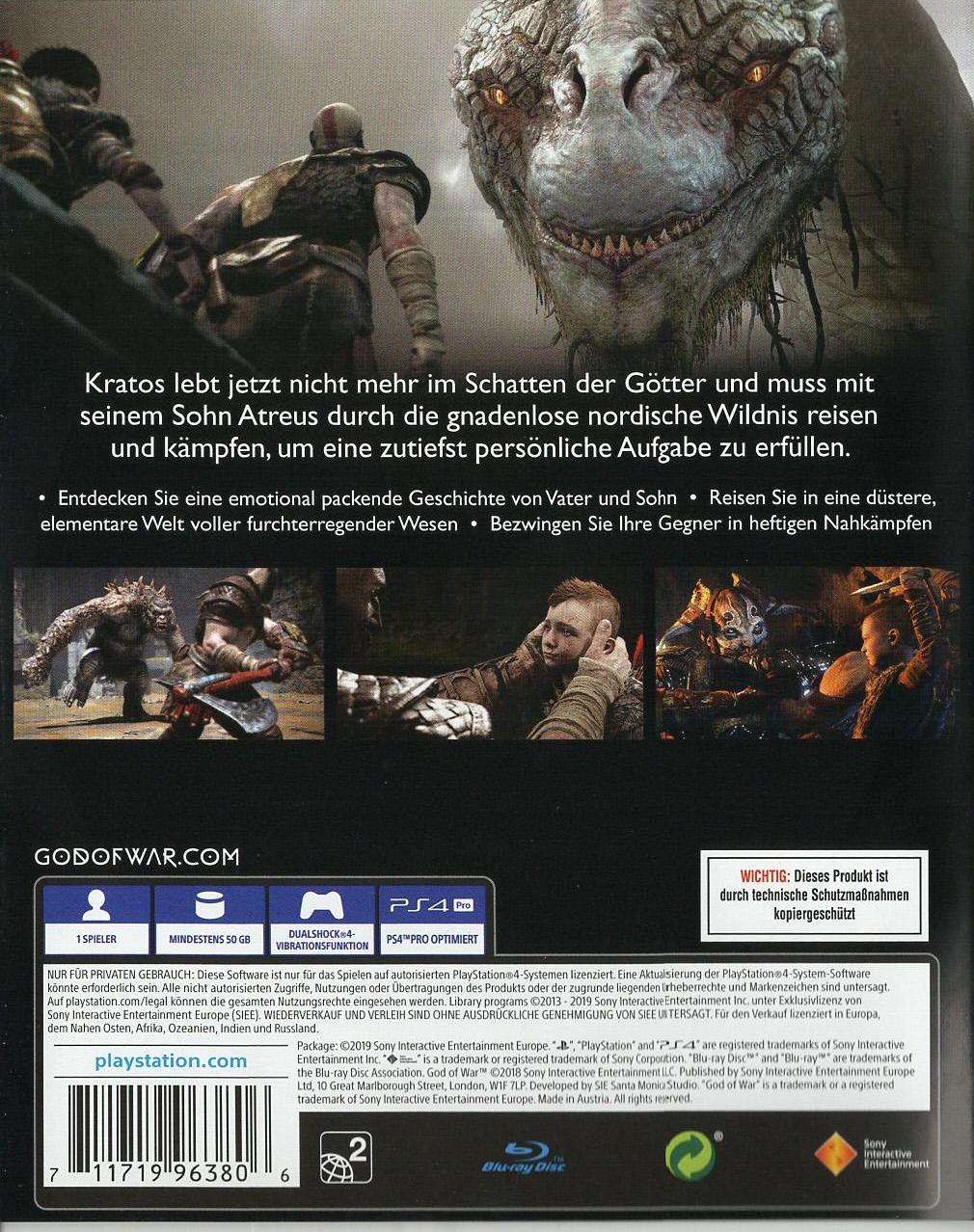 God of War - PlayStation 4 Rückseite