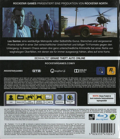 Grand Theft Auto V - PlayStation 3 Rückseite