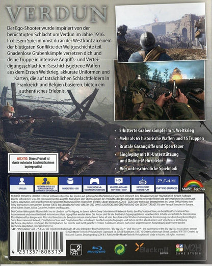 WW1 Verdun - Western Front - PlayStation 4 Rückseite