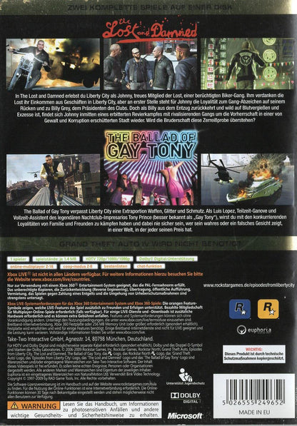 Grand Theft Auto: Episodes from Liberty City - Xbox 360 Rückseite
