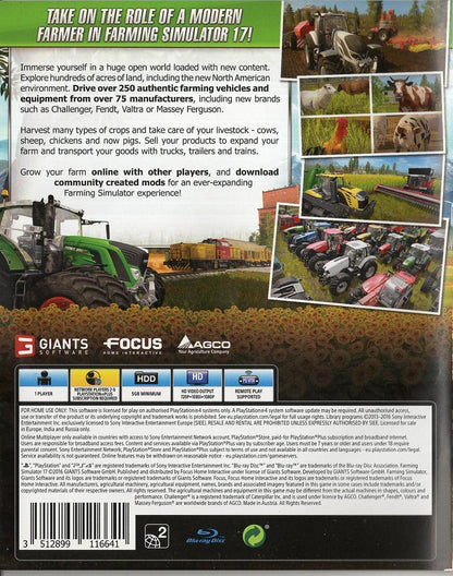 Farming Simulator 17 - PlayStation 4 Rückseite