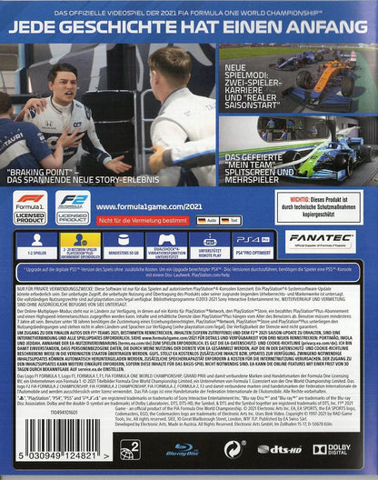 F1 2021 - PlayStation 4 Rückseite