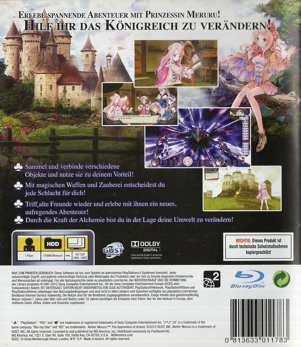 Atelier Meruru: The Apprentice of Arland - PlayStation 3 Rückseite