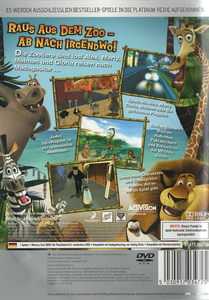 Madagascar - PlayStation 2 Rückseite