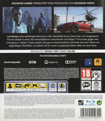 Grand Theft Auto V - PlayStation 3 Rückseite