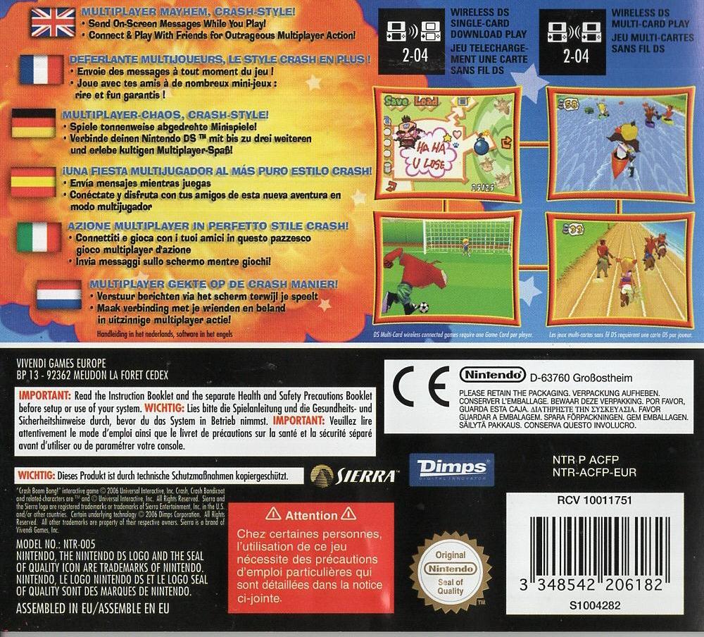 Crash Boom Bang! - Nintendo DS Rückseite