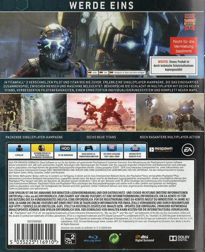 Titanfall 2 - PlayStation 4 Rückseite