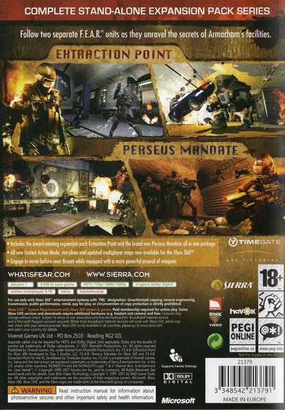 F.E.A.R. Files - Xbox 360 Rückseite