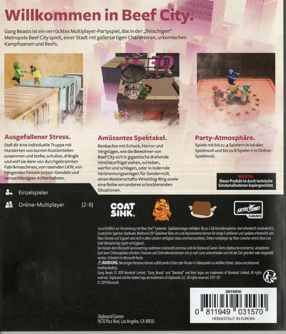 Gang Beasts - Xbox One Rückseite