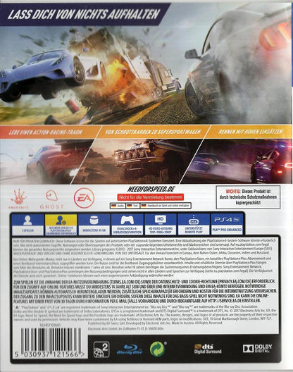 Need for Speed Payback - PlayStation 4 Rückseite