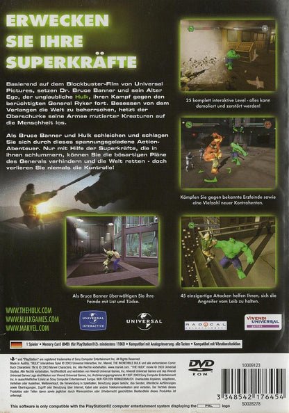 The Hulk - PlayStation 2 Rückseite