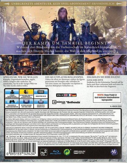 The Elder Scrolls Online: Tamriel Unlimited - PlayStation 4 Rückseite