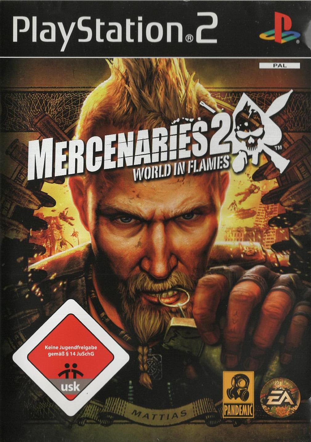 Mercenaries 2: World in Flames - PlayStation 2 Vorderseite