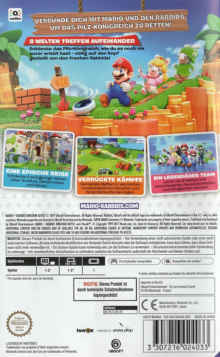 Mario + Rabbids Kingdom Battle - Nintendo Switch Rückseite