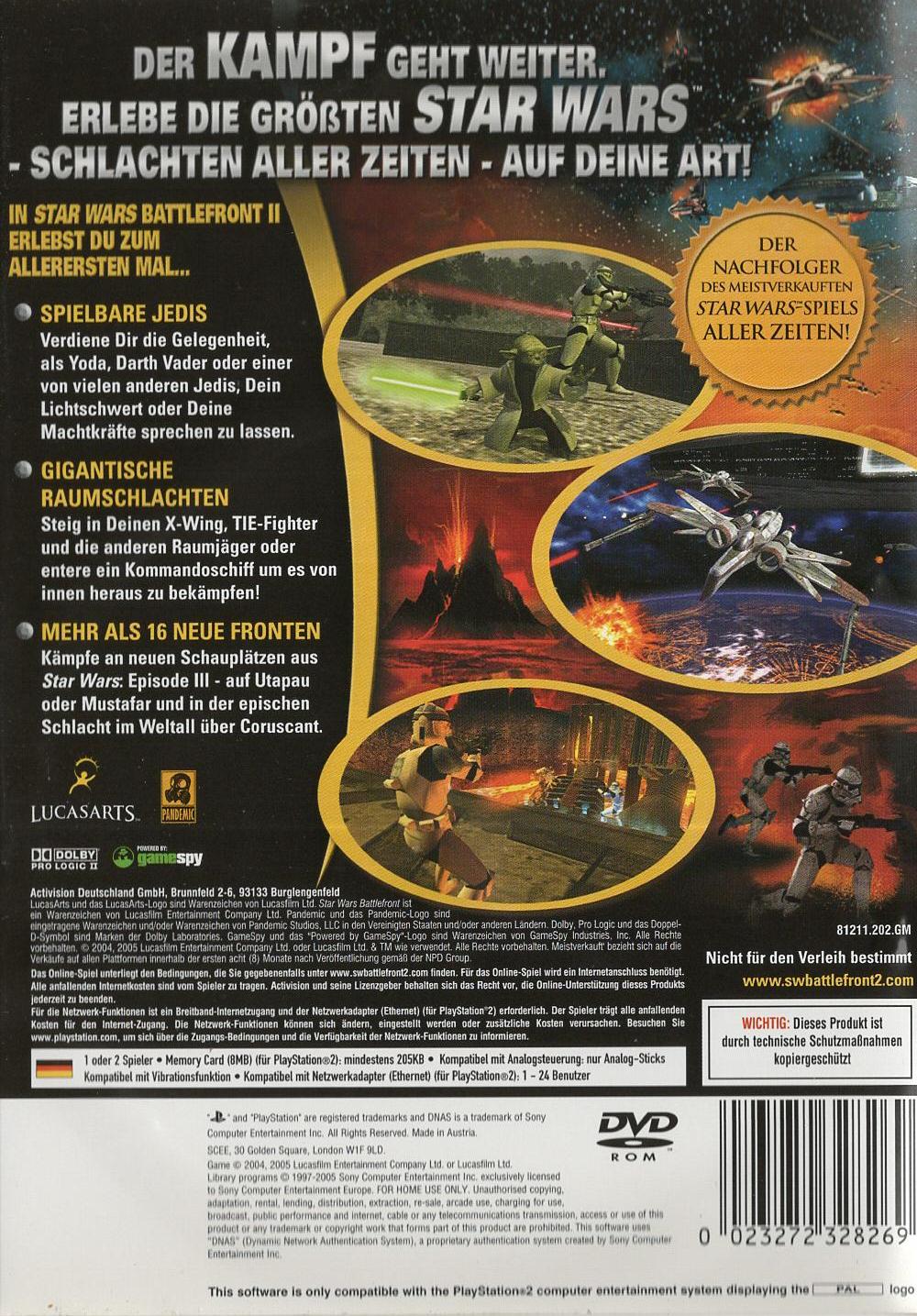 Star Wars Battlefront II - PlayStation 2 Rückseite