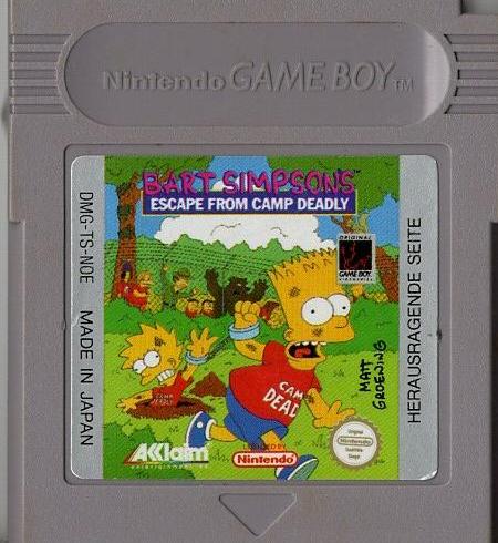Bart Simpson's Escape from Camp Deadly - Game Boy - Modul Vorderseite