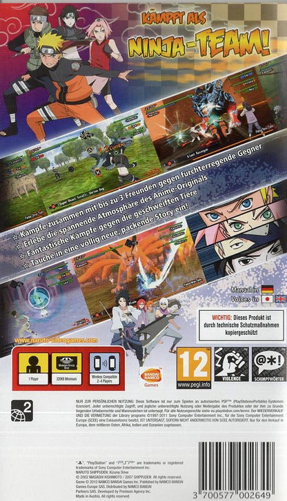 Naruto Shippuden: Kizuna Drive - PlayStation Portable Rückseite