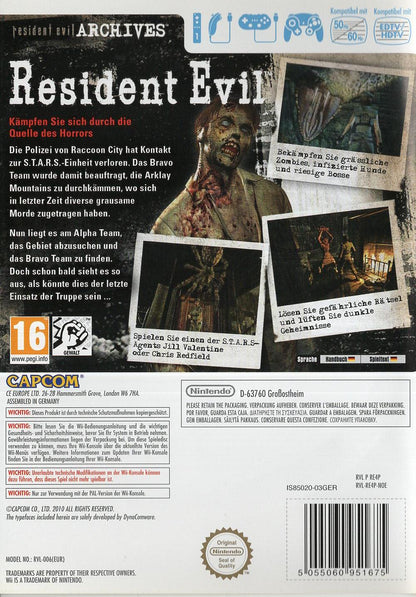 Resident Evil Archives - Nintendo Wii Rückseite