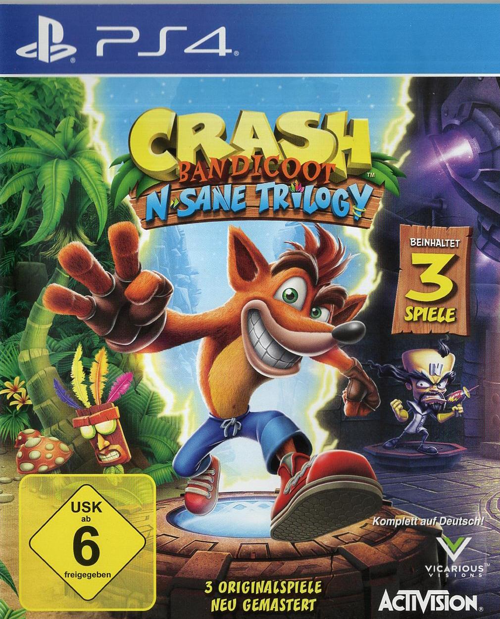Crash Bandicoot N. Sane Trilogy - PlayStation 4 Vorderseite