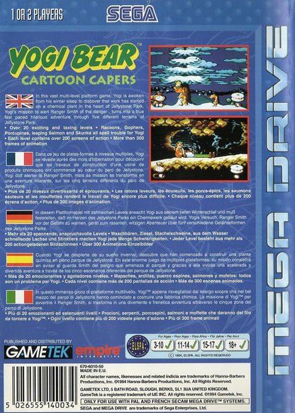 Yogi Bear Cartoon Capers - Sega Mega Drive Rückseite