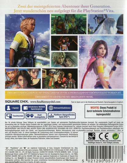 Final Fantasy X/X-2 HD Remaster - PlayStation Vita Rückseite