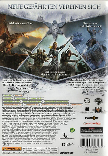 Der Herr der Ringe: Der Krieg im Norden - Xbox 360 Rückseite