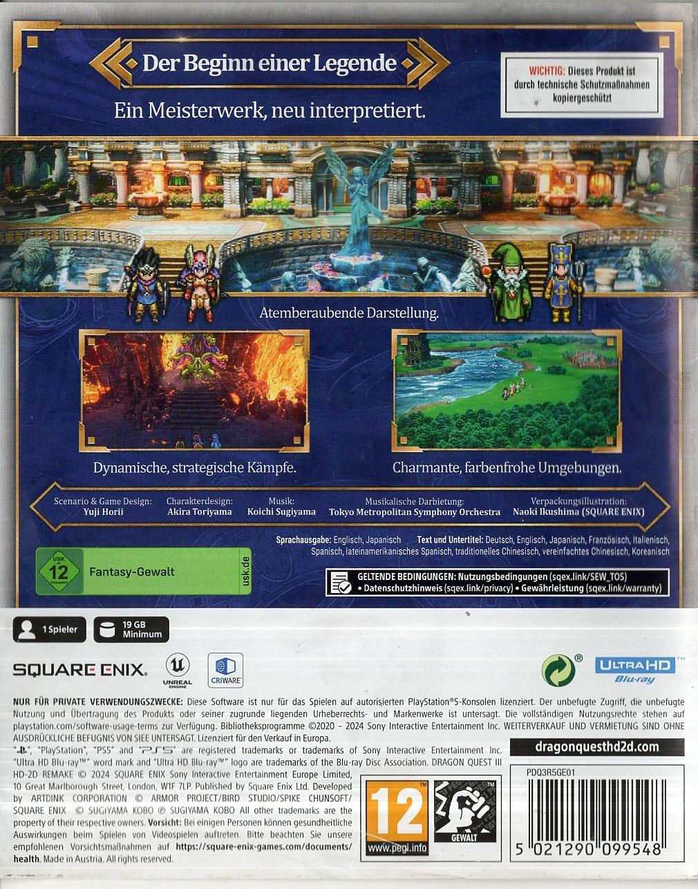 Dragon Quest III HD-2D Remake - PlayStation 5 Rückseite