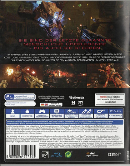 DOOM VFR - PlayStation 4 Rückseite