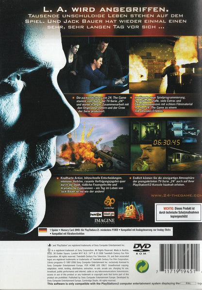 24: The Game - PlayStation 2 Rückseite