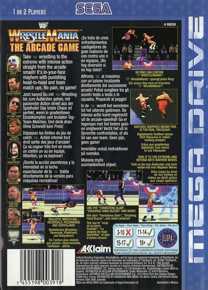 WWF WrestleMania: The Arcade Game - Sega Mega Drive Rückseite