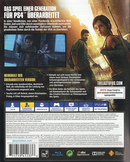 The Last of Us Remastered - PlayStation 4 Rückseite