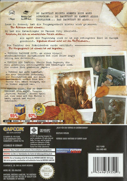 Resident Evil 4 - Nintendo GameCube Rückseite