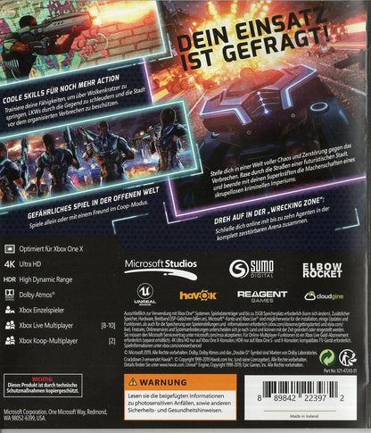 Crackdown 3 - Xbox One Rückseite