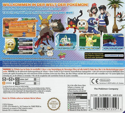 Pokémon Mond - Nintendo 3DS Rückseite