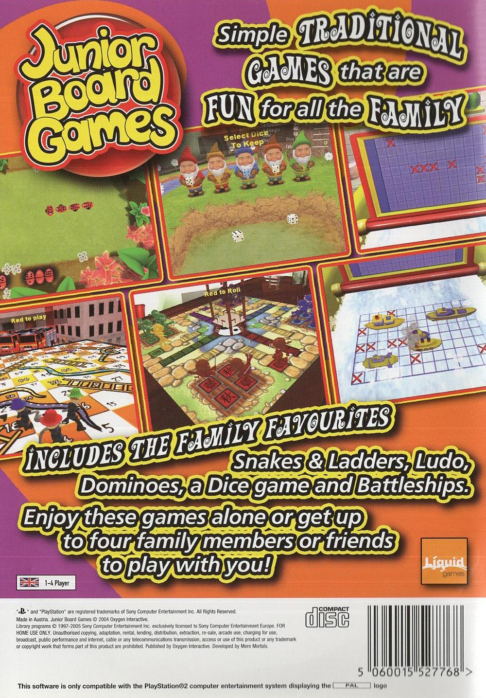 Junior Board Games - PlayStation 2 Rückseite