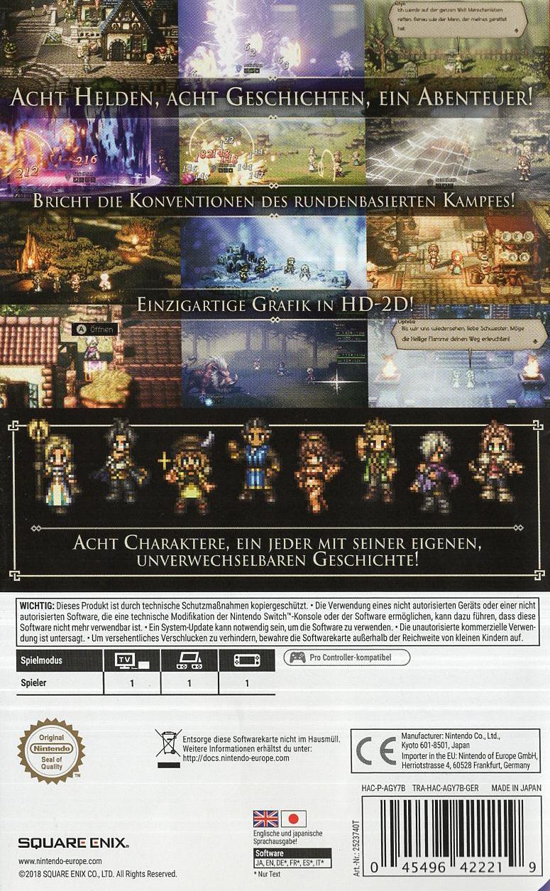 Octopath Traveler - Nintendo Switch Rückseite