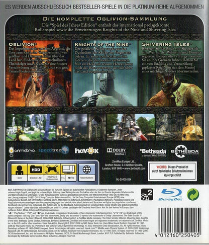 The Elder Scrolls IV: Oblivion - Spiel des Jahres Edition - PlayStation 3 Rückseite