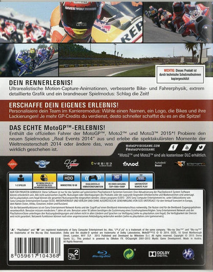 MotoGP 15 - PlayStation 4 Rückseite