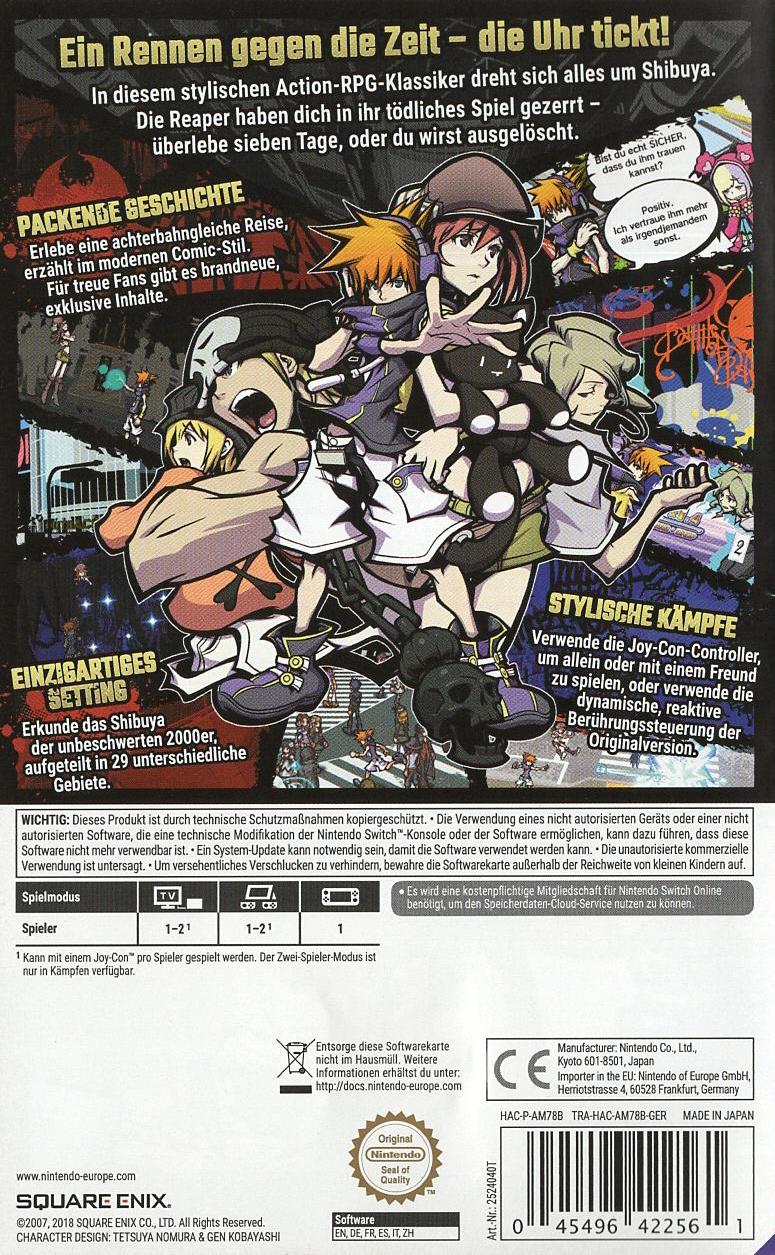 The World Ends with You: Final Remix - Nintendo Switch Rückseite