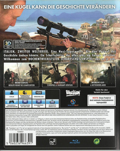Sniper Elite 4 - PlayStation 4 Rückseite