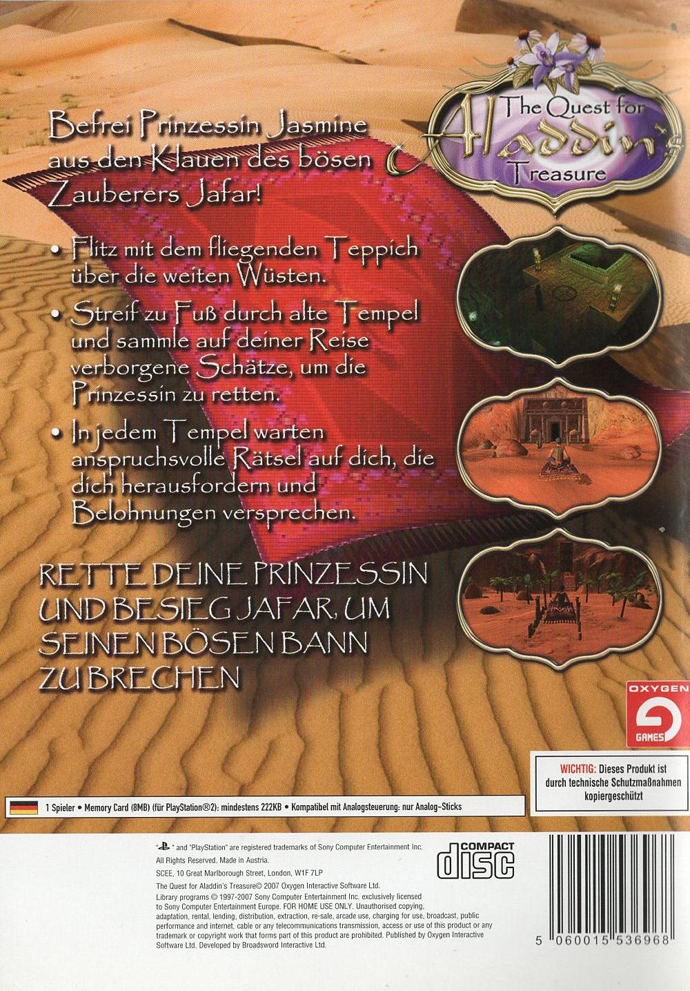The Quest for Aladdin's Treasure - PlayStation 2 Rückseite