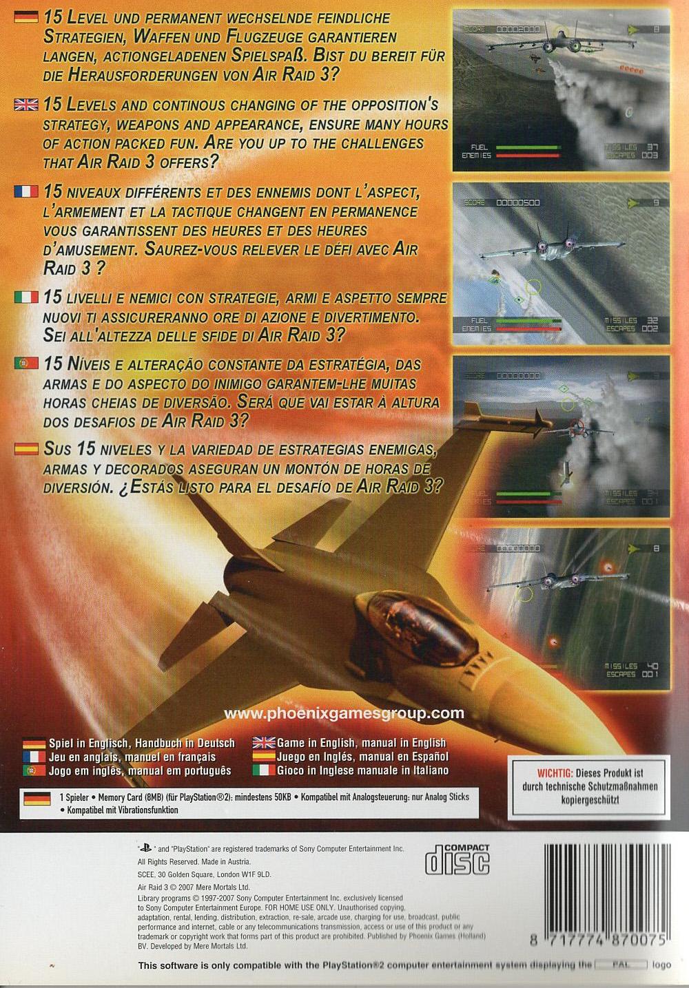 Air Raid 3 - PlayStation 2 Rückseite