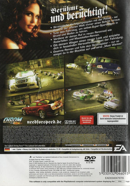 Need for Speed: Most Wanted - PlayStation 2 Rückseite