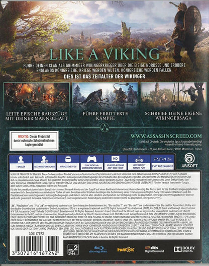 Assassin's Creed Valhalla - PlayStation 4 Rückseite