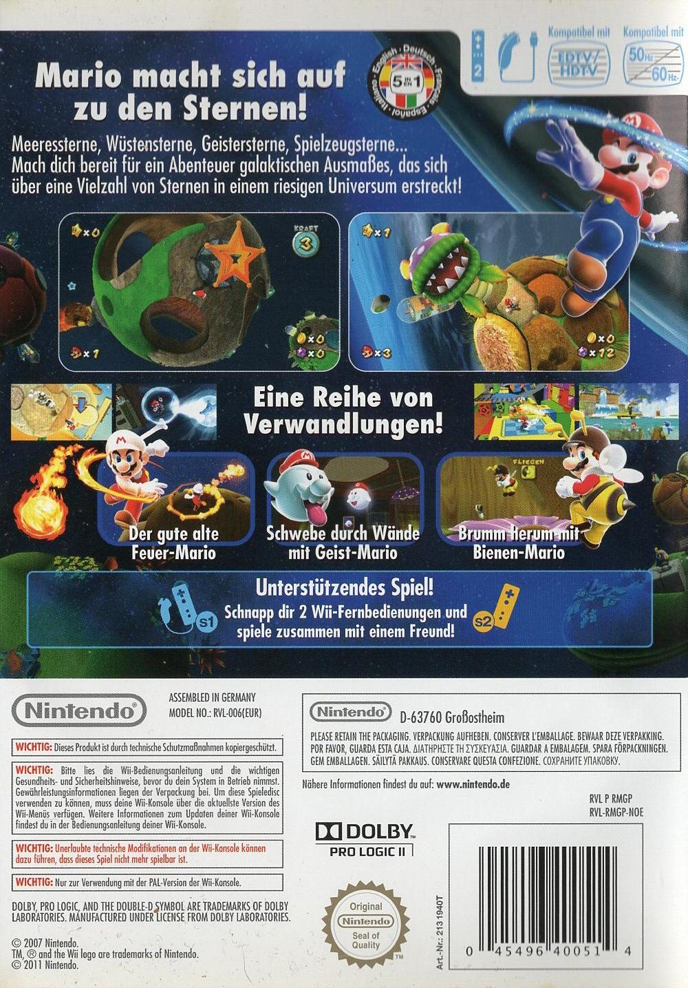 Super Mario Galaxy - Nintendo Wii Rückseite