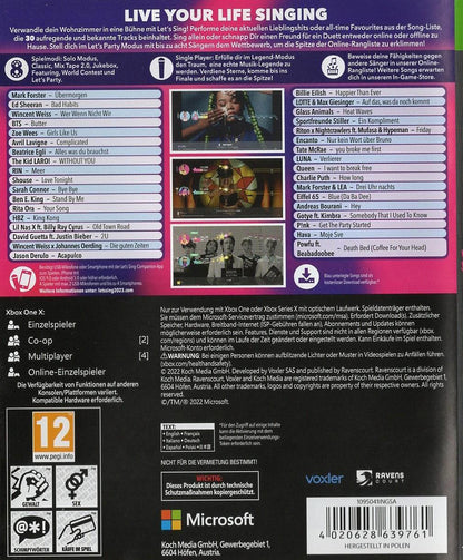 Let's Sing 2023 Mit Deutschen Hits - Xbox One Rückseite
