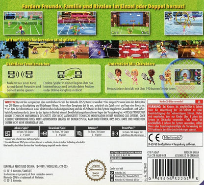 Mario Tennis Open - Nintendo 3DS Rückseite