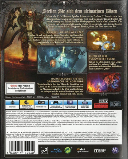 Diablo III: Reaper of Souls - Ultimate Evil Edition - PlayStation 4 Rückseite