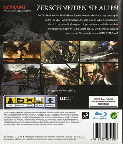Metal Gear Rising: Revengeance - PlayStation 3 Rückseite